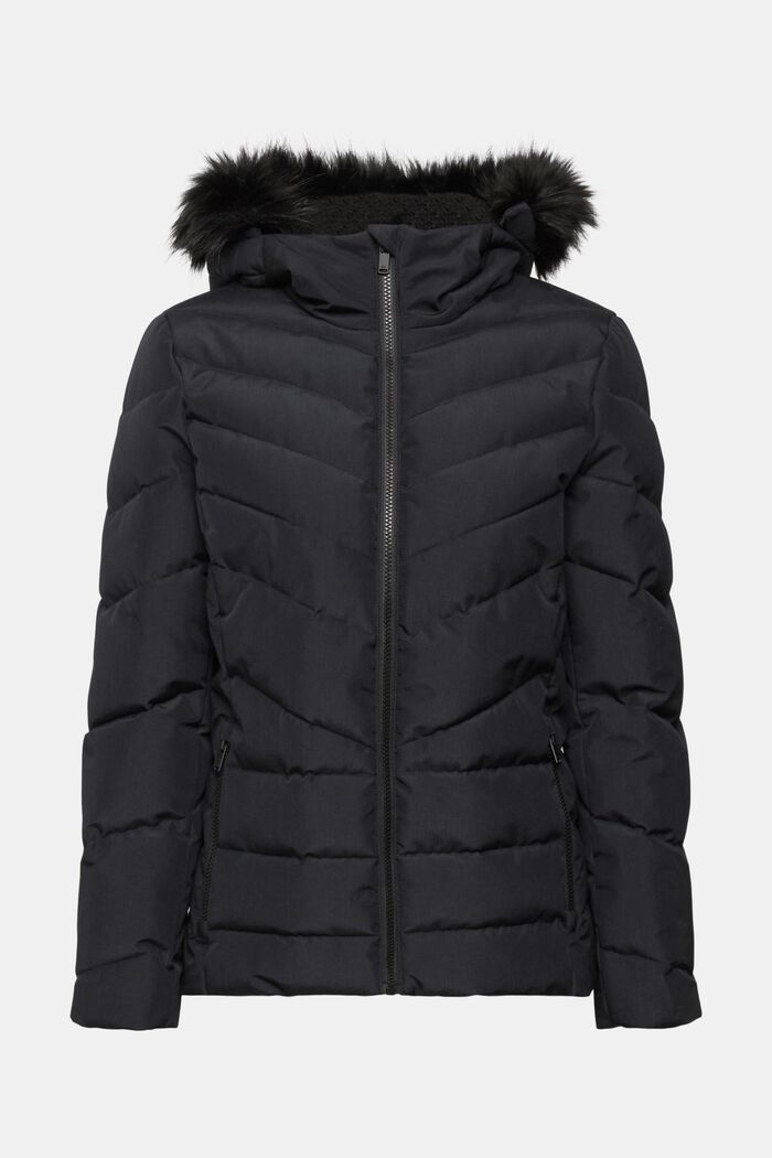 Steppjacke mit Webfellkapuze