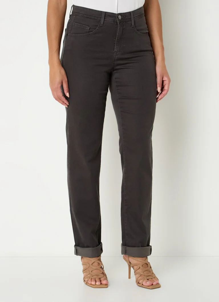 Calça chino BRAX Carola de cintura média e corte slim em mistura de lyocell