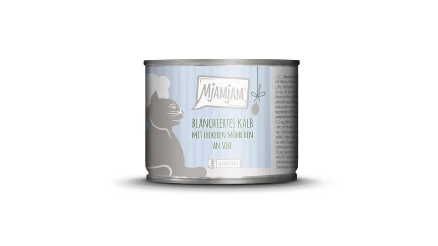 MjAMjAM Katzennassfutter blanchiertes Kalb mit leckeren Möhrchen an Soße 185 g