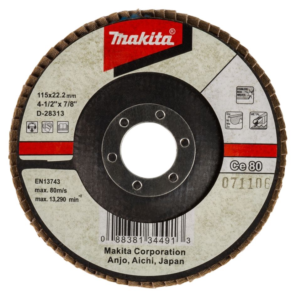 Makita Tillbehör D-28313 Lamellslipskiva 115x22 K80