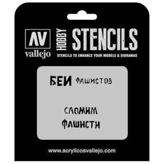 Vallejo Hobby Stencils: Soviet Slogans WWII Num. 1 Markings