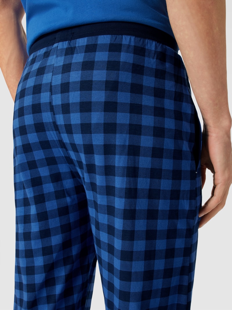 Pyjama-Hose mit Allover-Muster in blau