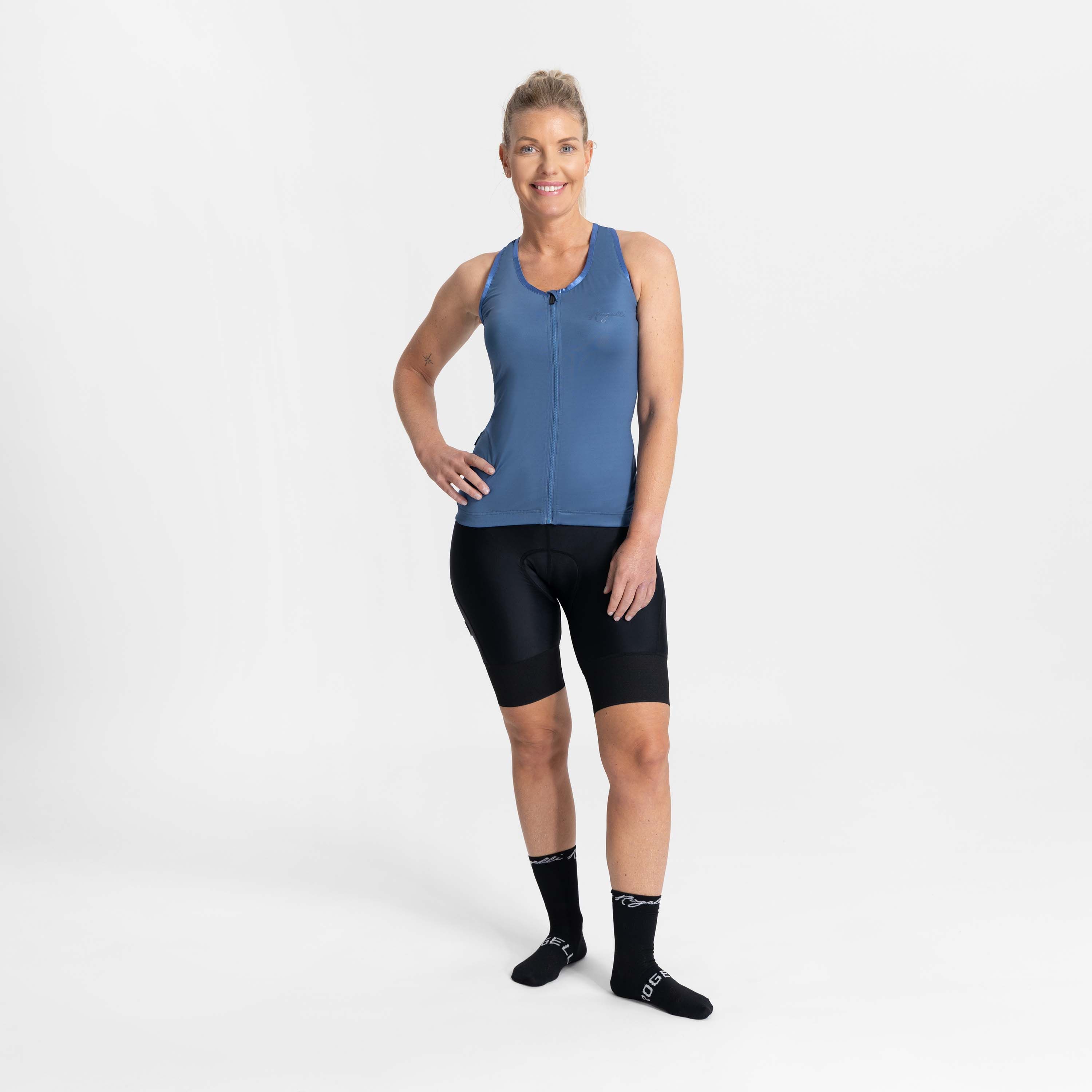 Rogelli Abbey Marine Damen Radtrikot Kurzarm