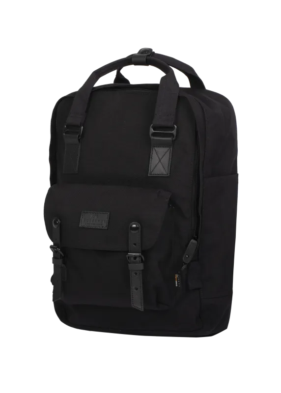 Doughnut Macaroon Large Cordura Black Backpack - black