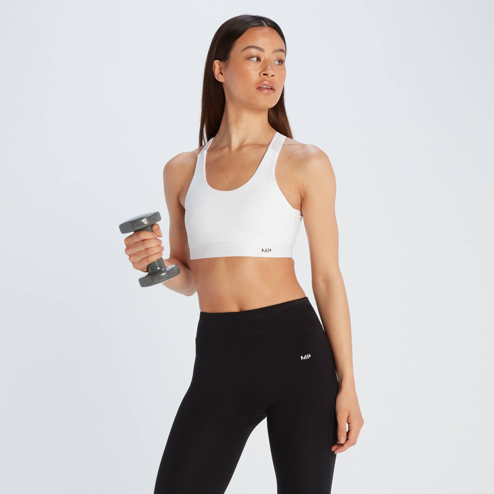 Brassière de sport à dos croisé MP Power pour femmes – Blanc