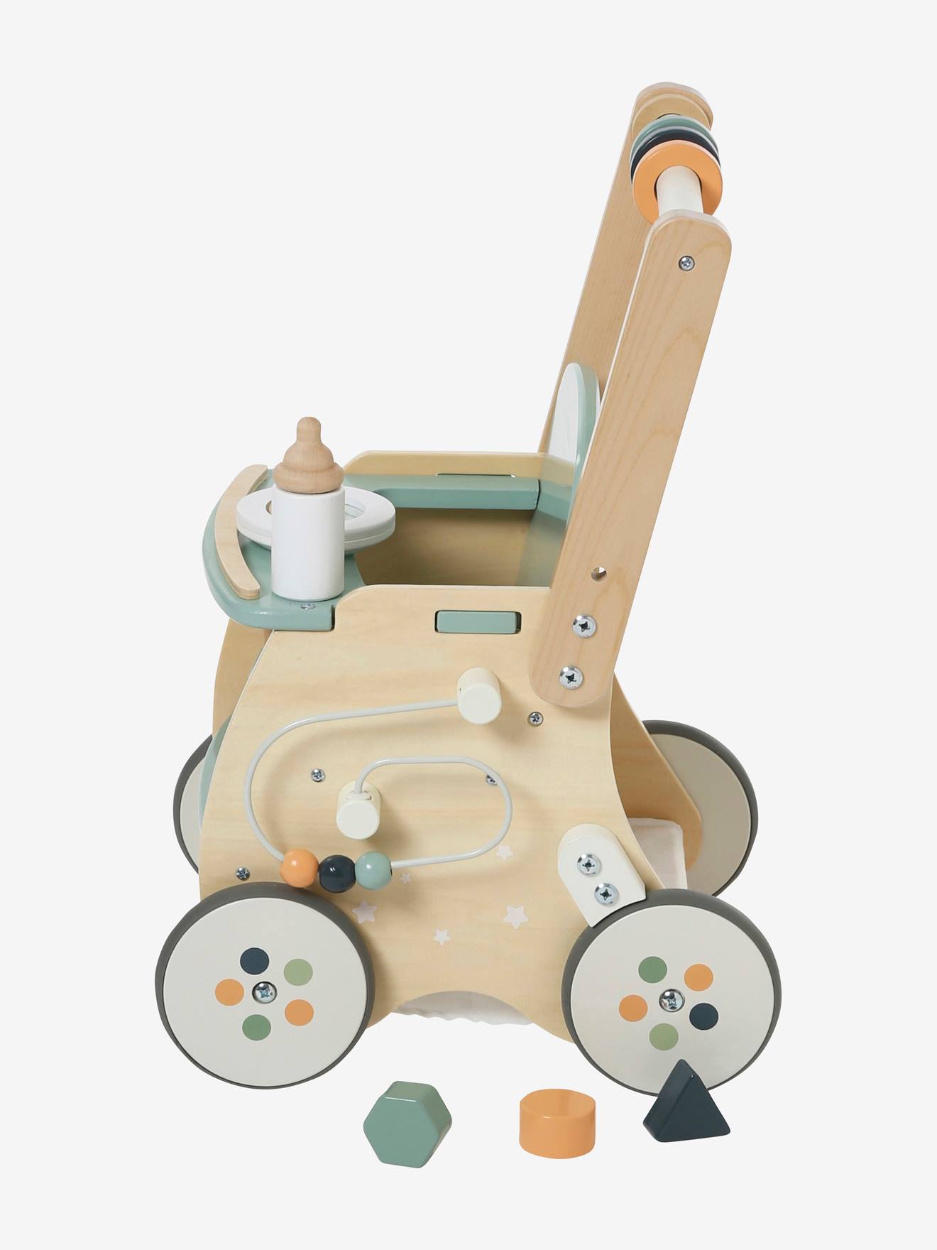 Vertbaudet Lauflernwagen mit Puppensitz, Holz FSC - grün