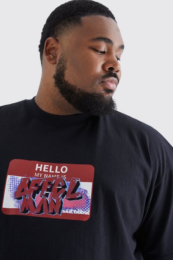 Plus kastiges Official Man T-Shirt mit Y2K Print