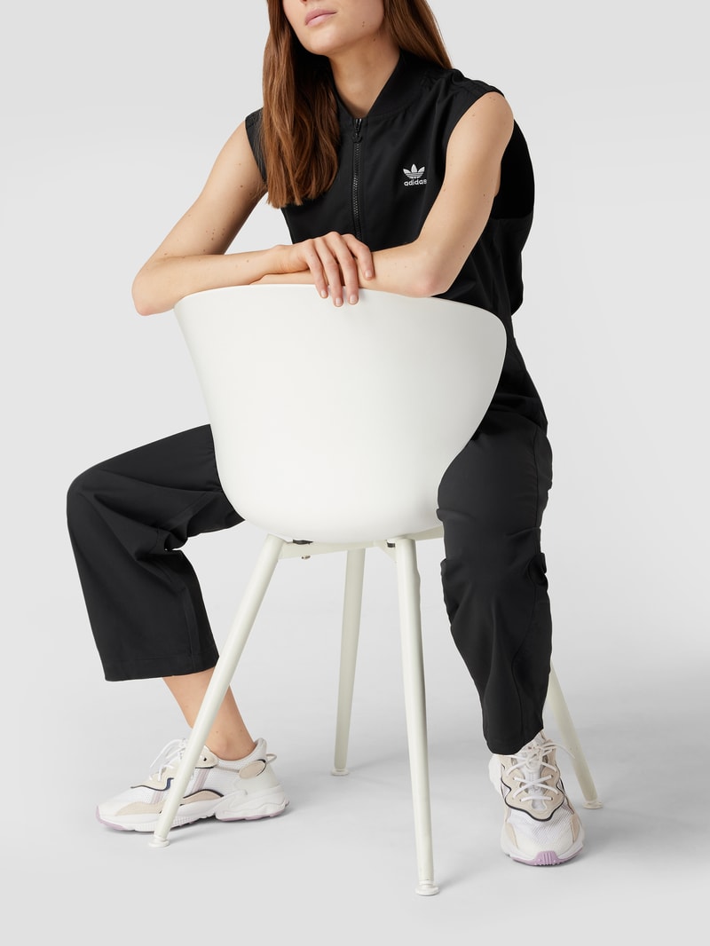 Jumpsuit mit Logo-Stitching in schwarz