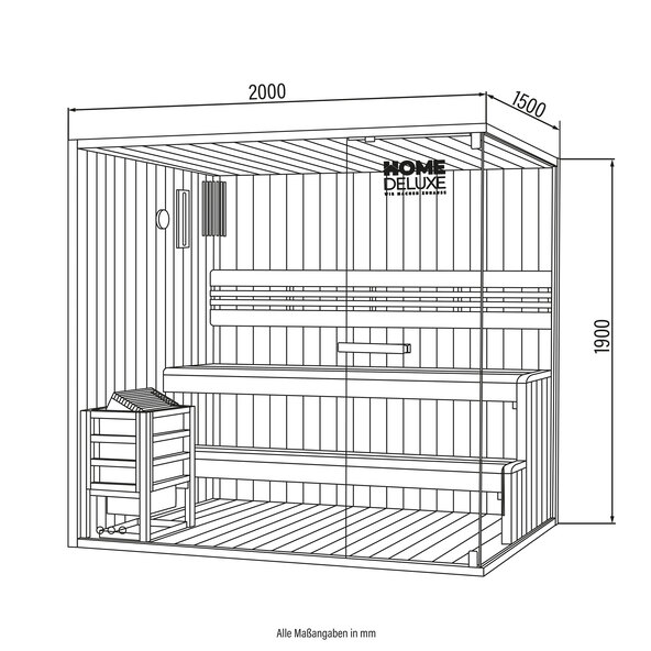 Traditionelle Sauna SHADOW, XL