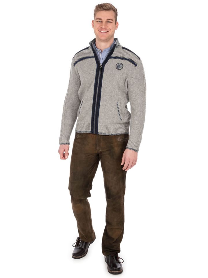 Spieth & Wensky Strickjacke DORNBURG in hellgrau günstig kaufen