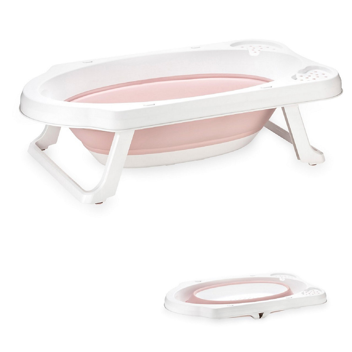 Babybadewanne faltbar 82 cm mit Ablagefächer klappbar Wasserablauf Babybadewannen
