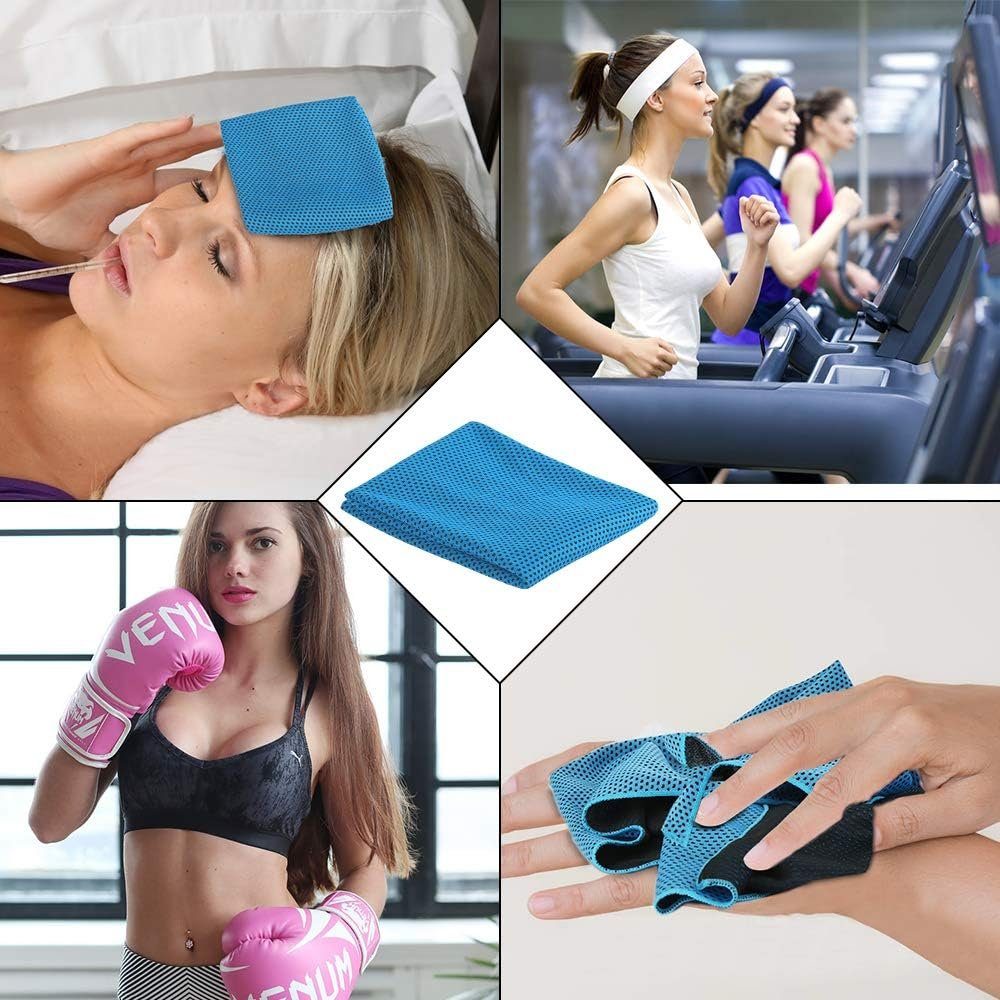 Deliana.home Sporthandtuch Sporthandtuch Outdoor Fitness Kühlhandtuch Schnell trocknendes, kühlendes Eishandtuch, verstaubares Handtuch, Silikon-Schutzhülle