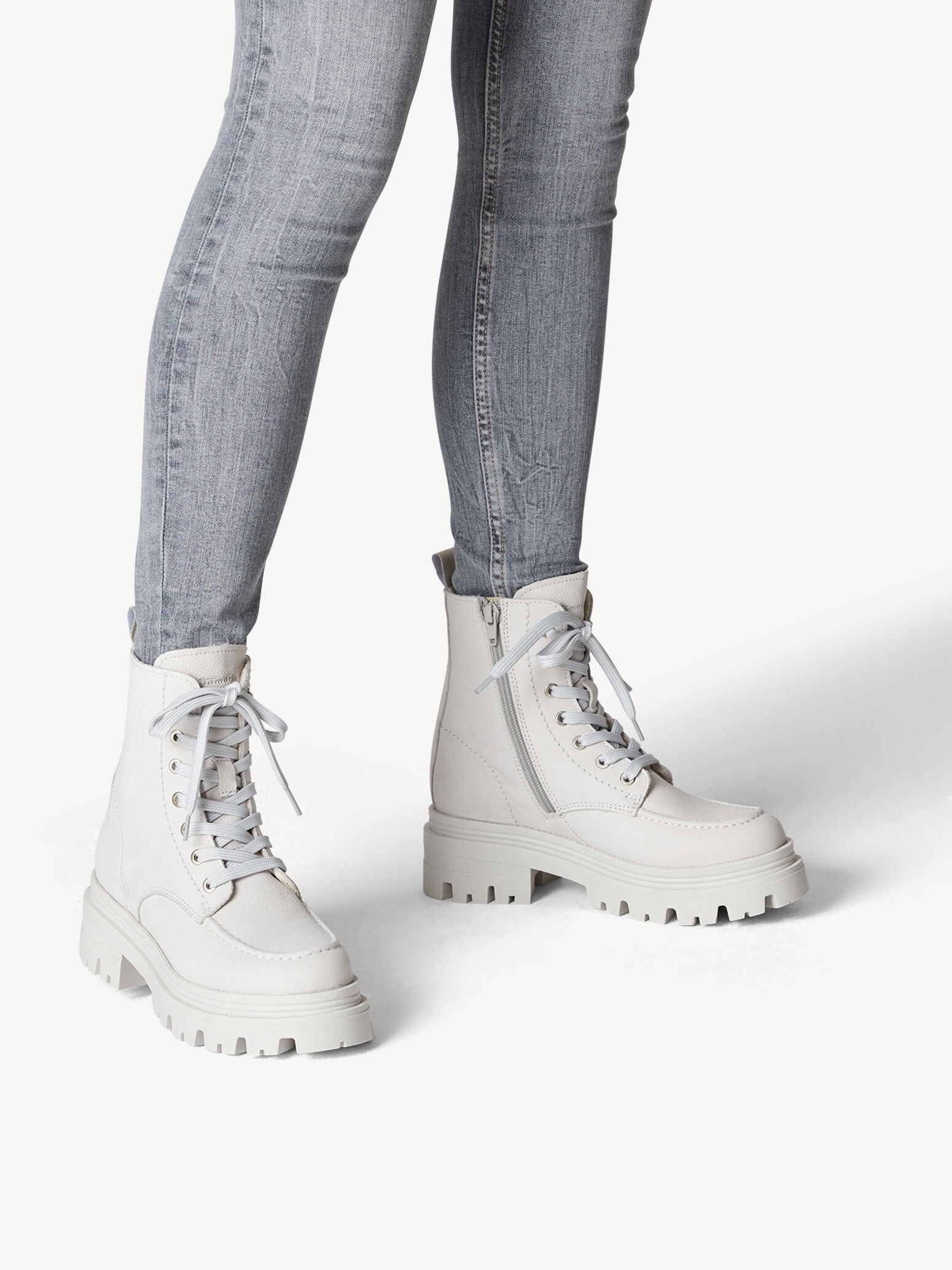 Bottine en cuir - gris