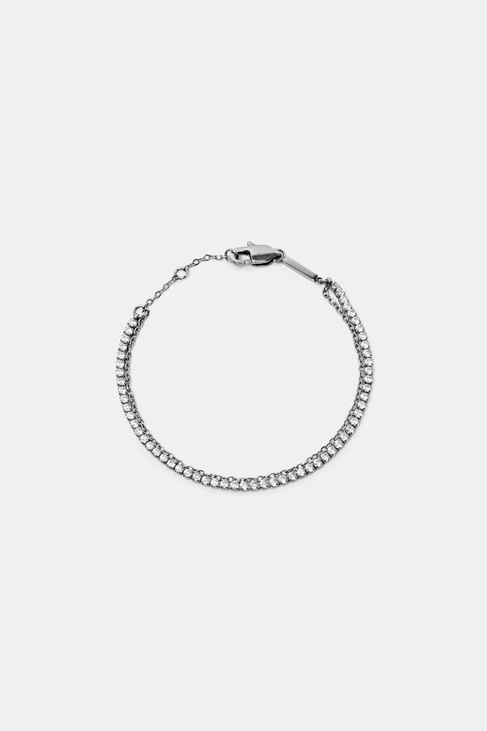 Armband mit Zirkonia, Edelstahl
