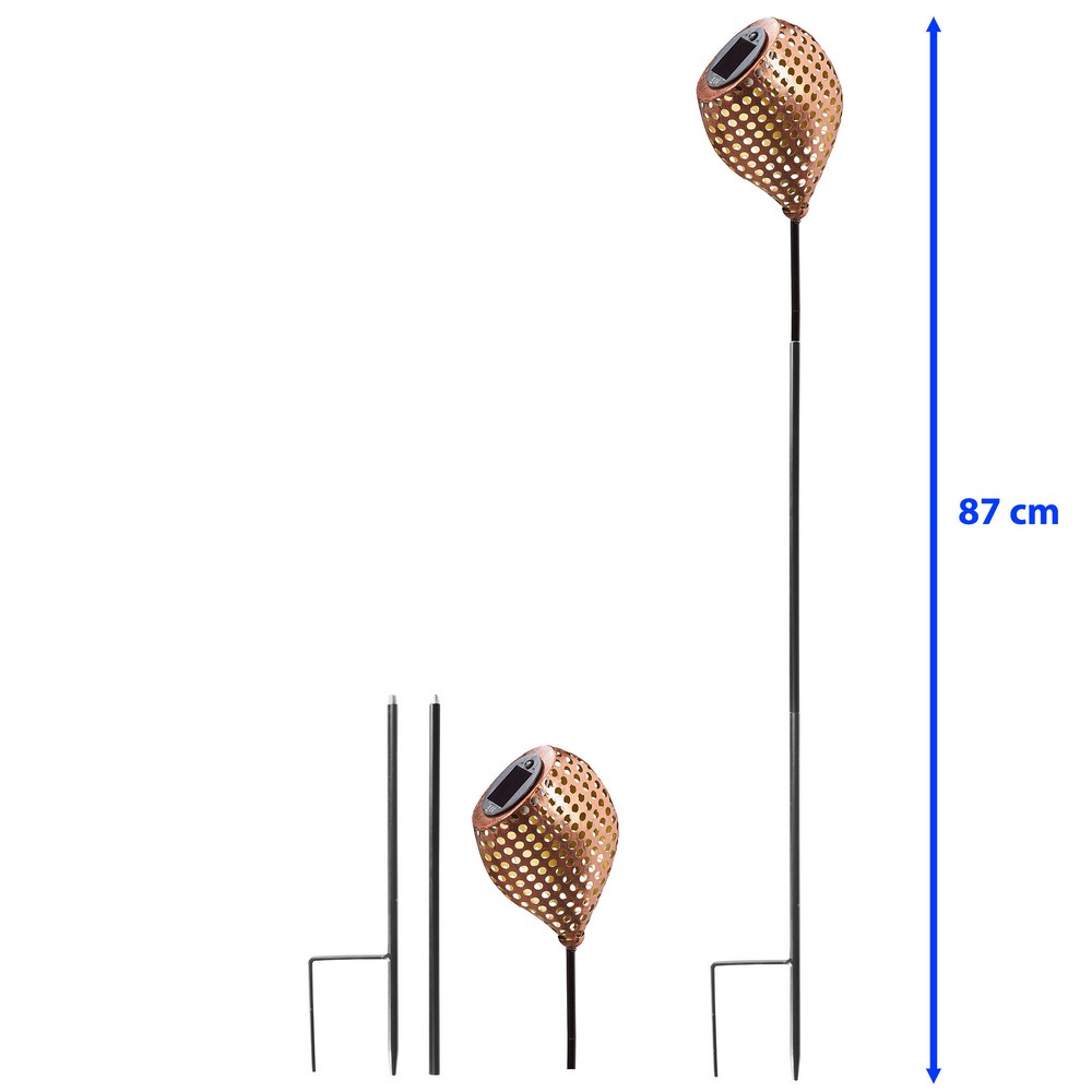 Weles AMARE Solar-LED-Dekostecker 2er Set Kupfer Kelch schräg