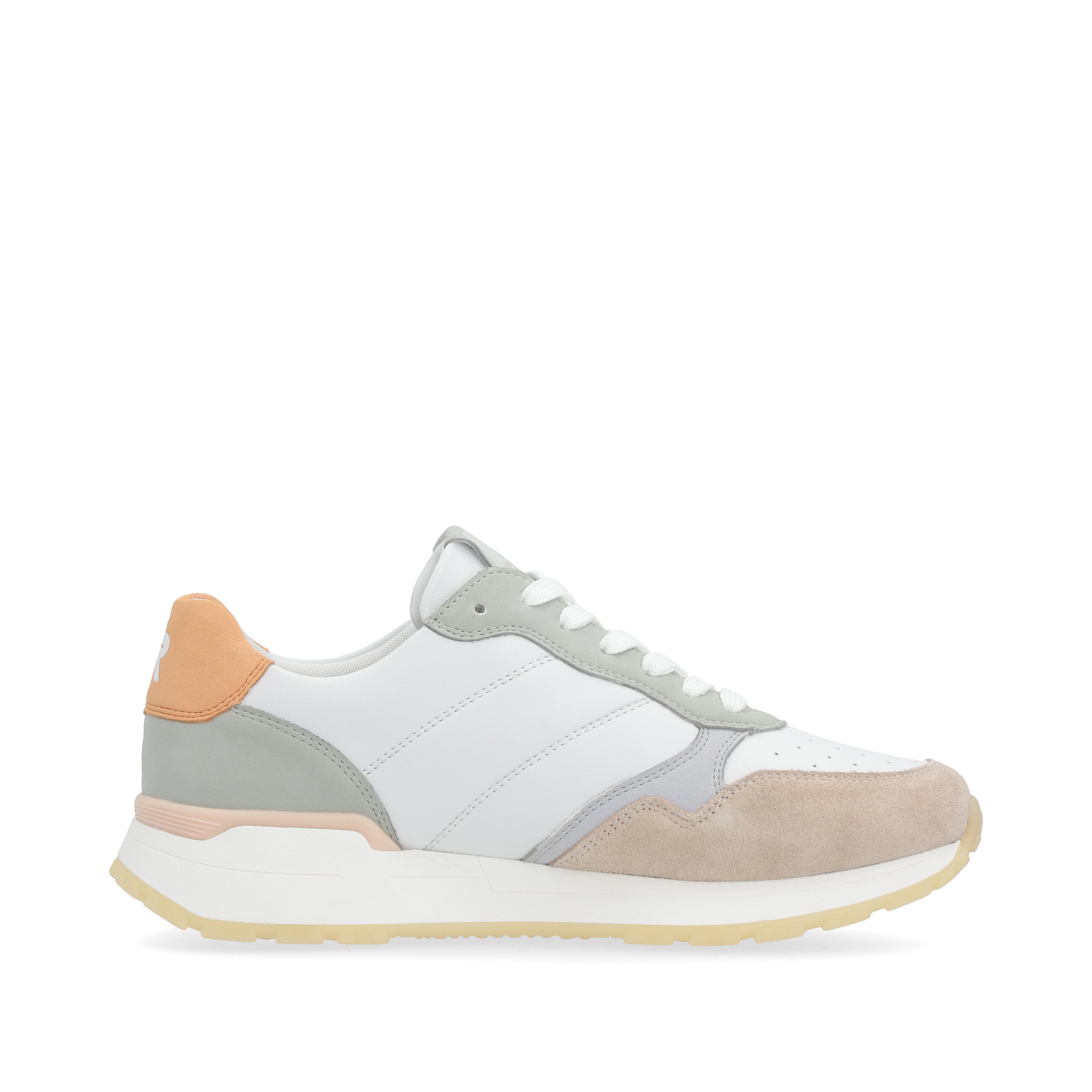 Rieker Damen Sneaker Low pearl-white grey-green