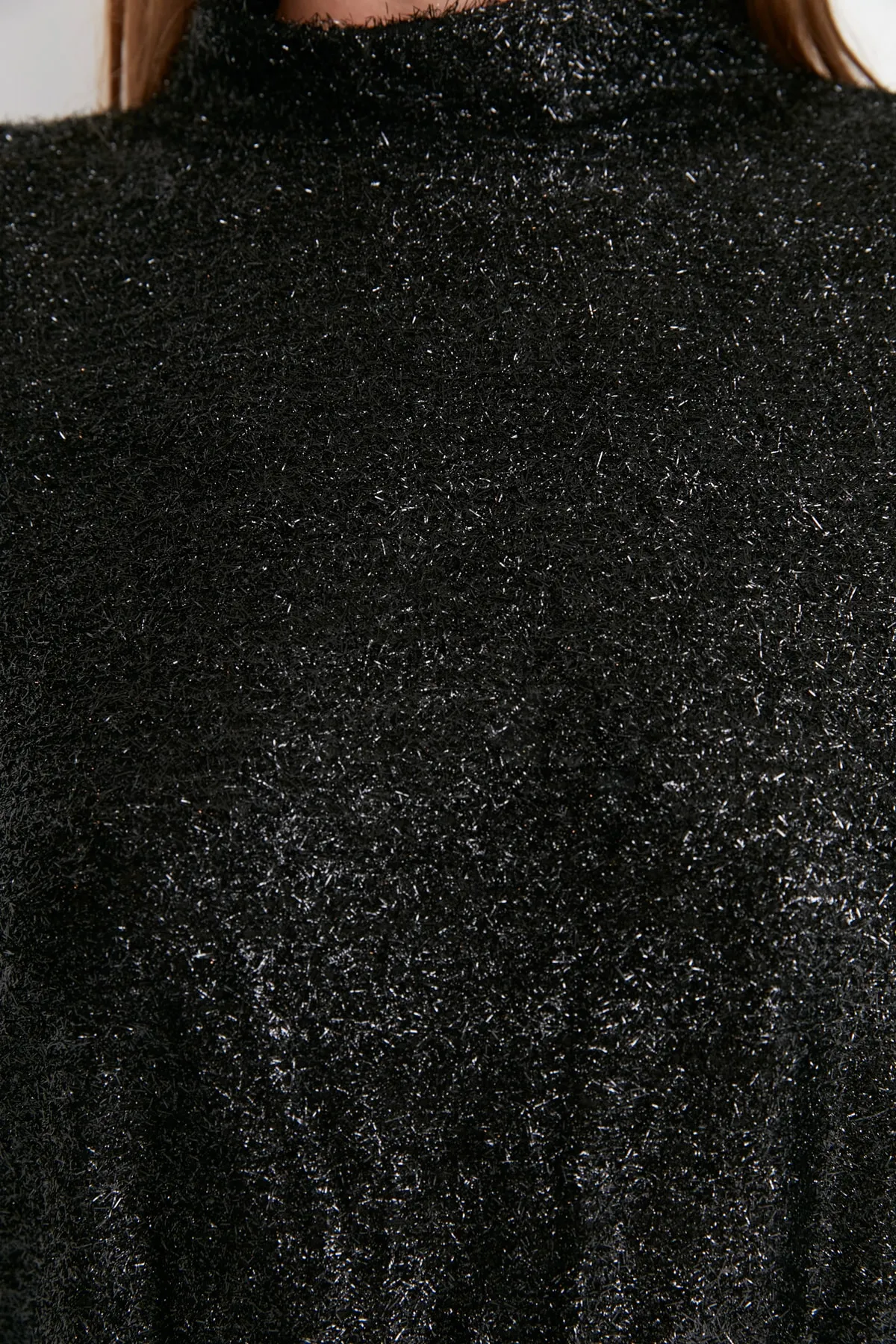 Trendyol Collection  Schwarzes, detailliertes gestricktes elegantes Abendkleid am Rücken TPRAW23EL00208