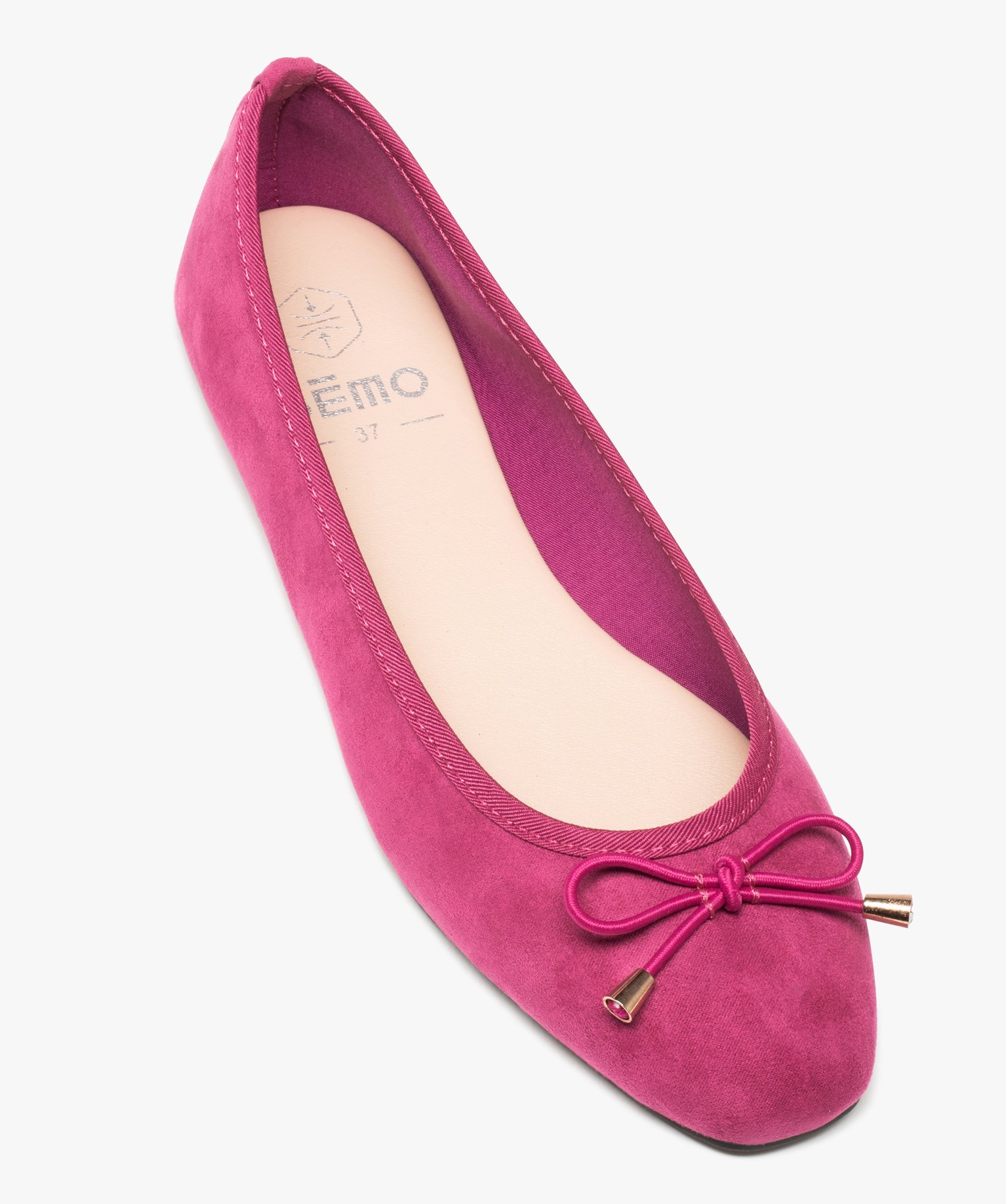 Ballerines femme classiques en suédine unie fuchsia | GEMO
