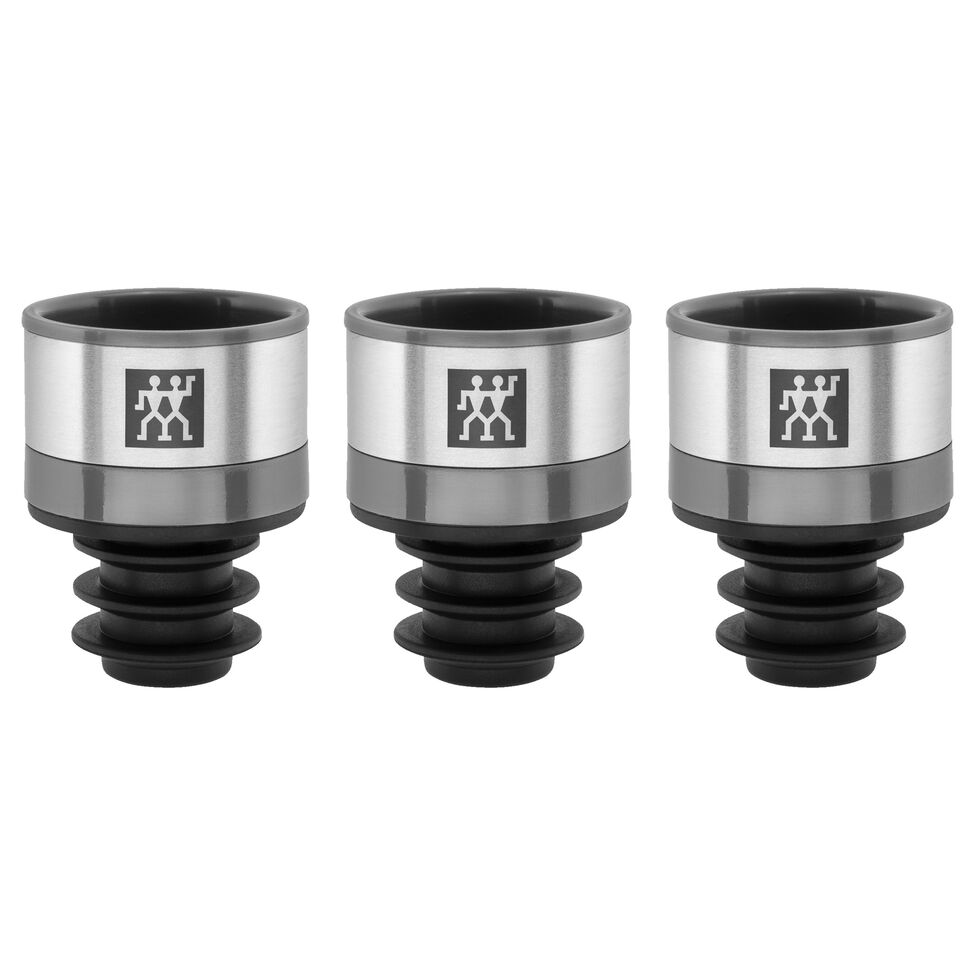 Vakuum Weinverschluss Set, 3-tlg, Grau