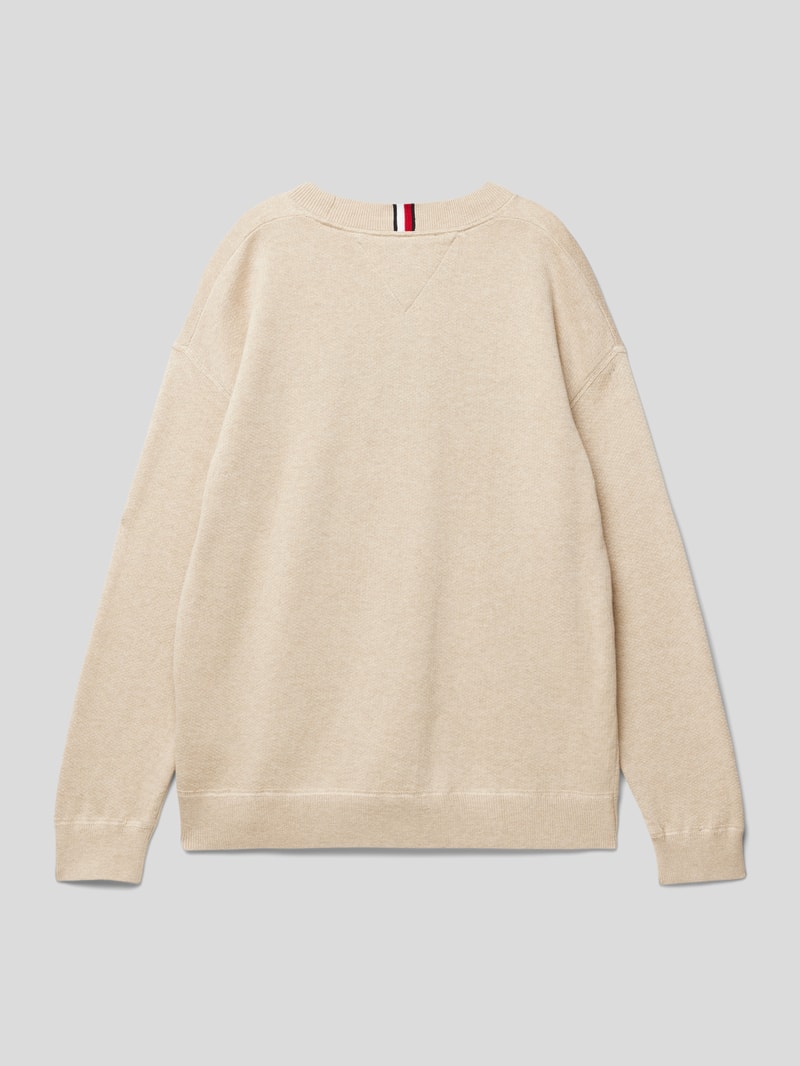 Strickpullover mit Label-Stitching Modell 'TERRY' in sand