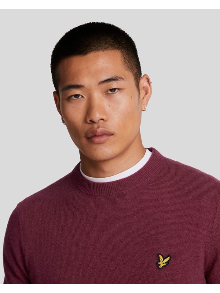 Lyle & Scott Strickpullover in Bordeaux meliert günstig kaufen S