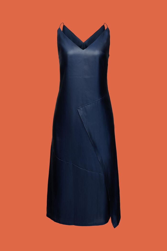 Slipdress im Metallic-Look, Twist-Detail hinten