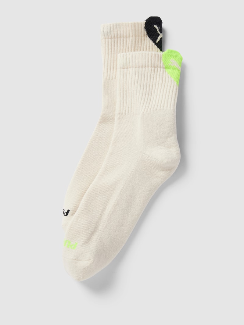 Socken mit Label-Details im 2er-Pack in offwhite