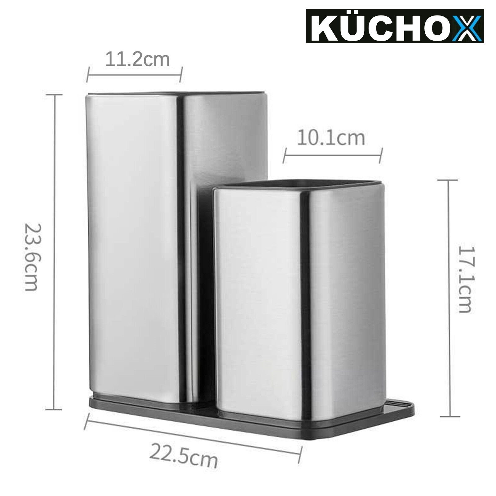 MAVURA Messerblock KÜCHOX 2in1 Edelstahl Messerblock Küchenmesser & Küchenhelfer, (ohne Messer) Aufbewahrung Küchenhelfer Organizer Set unbestückt