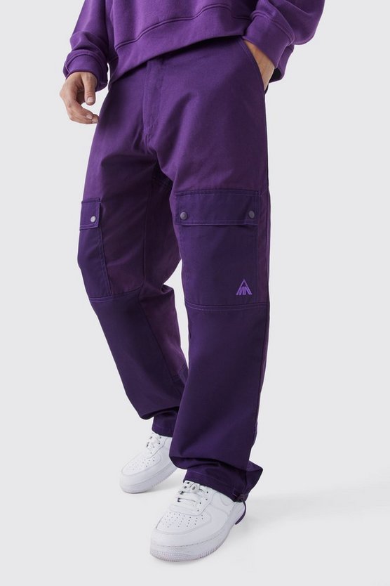 Lockere Colorblock Cargo-Hose mit Logo