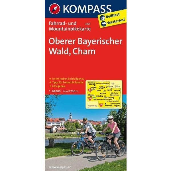 Oberer Bayerischer Wald - Cham 1 : 70 000 - Fahrradkarte