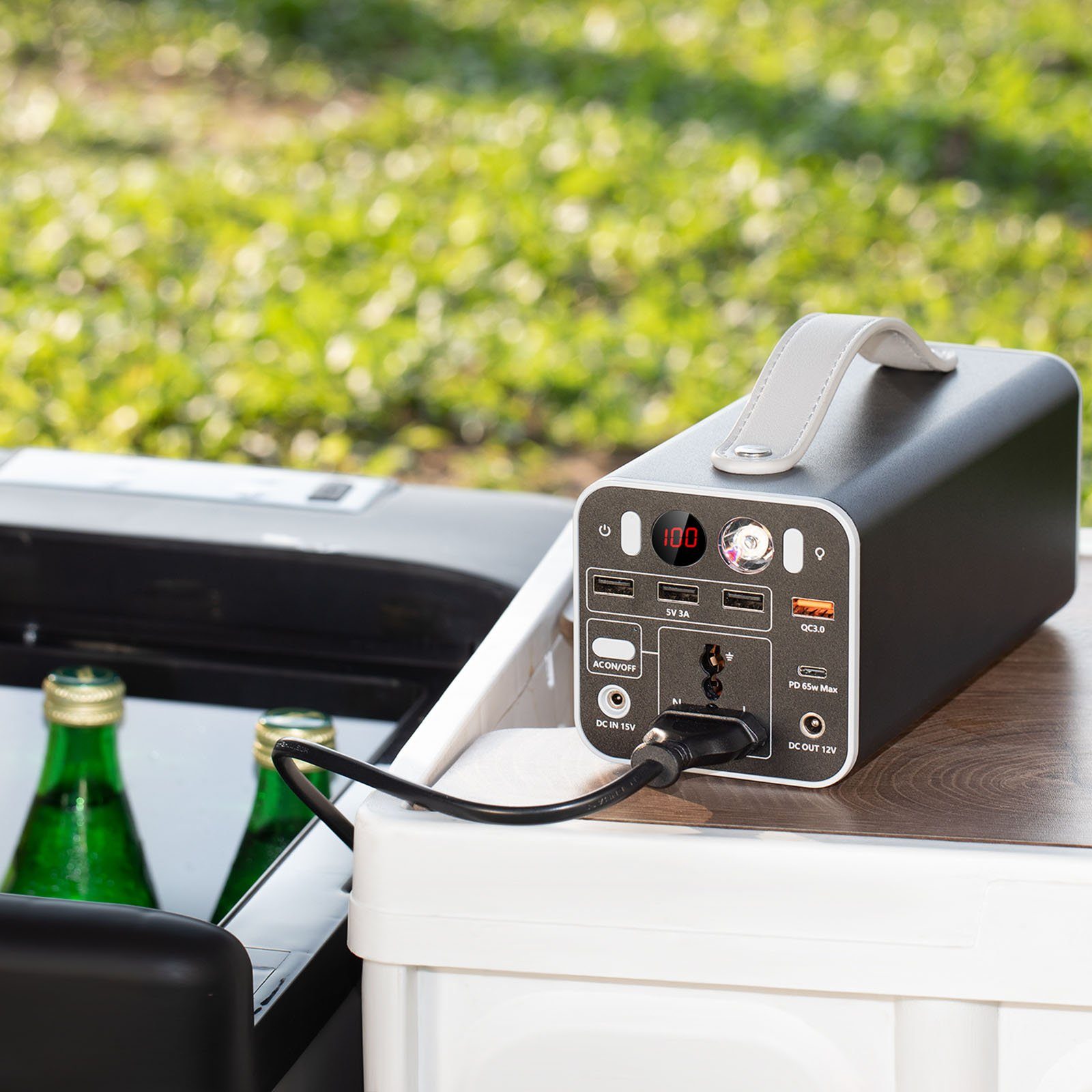 LETGOSPT Stromerzeuger 150W Tragbares Powerstation, LiFePO4-Batterie 158 Wh/43200mAh, PD 65W, AC/USB-Eingang/Ausgang, Kraftwerk für Camping/Reisen/im Freien/Notfall