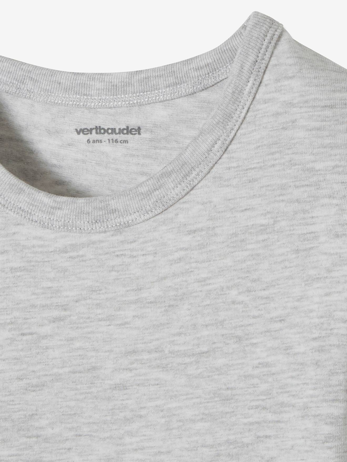 Lot de 3 T-shirts garçon manches longues BASICS lot camaieu blanc