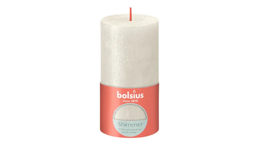 bolsius Rustikkerze Shimmer 13/6,8cm Elfenbein