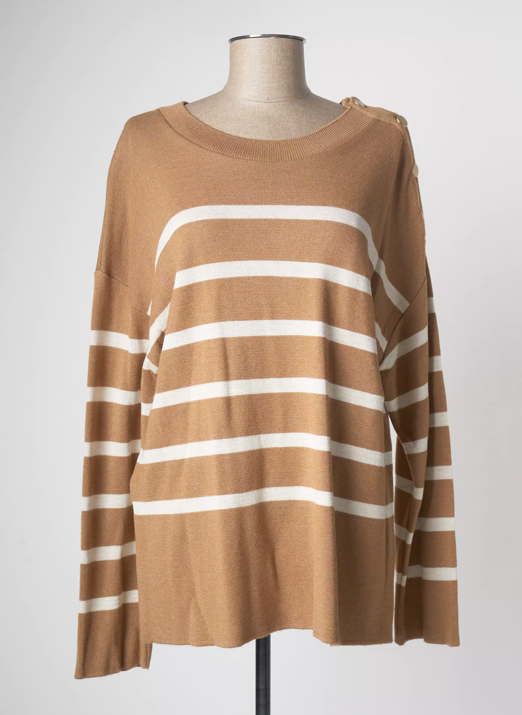 Devernois Pull Tuniques Femme couleur beige