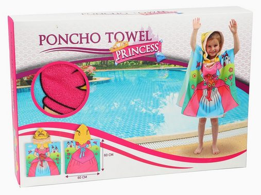 Kinderbademantel Kinder Poncho Handtuch Prinzessin Badetuch Strandtuch