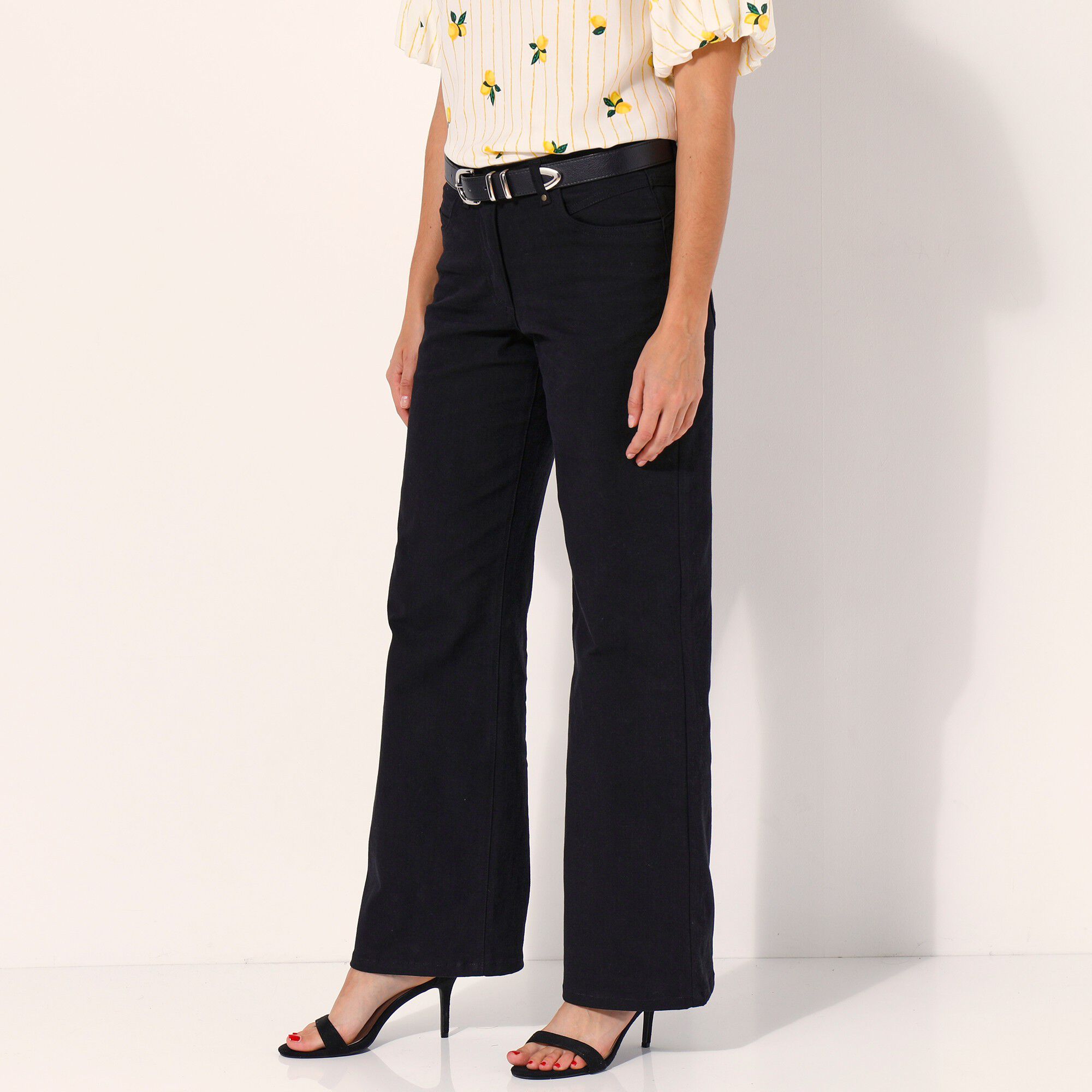 Pantalon couleur coupe large 5 poches