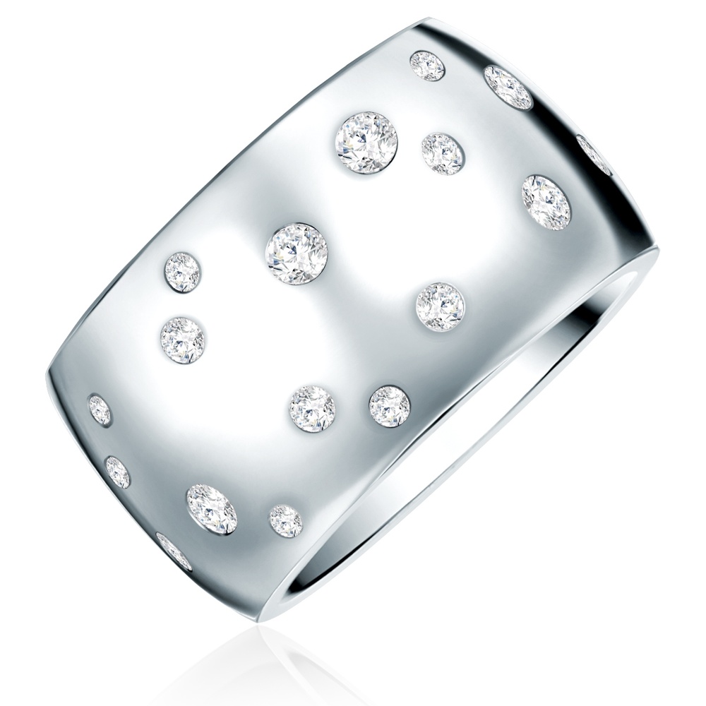 Rafaela Donata Bague de cristaux Swarovski Acier inoxydable Orné de cristaux Swarovski en Argent Bague