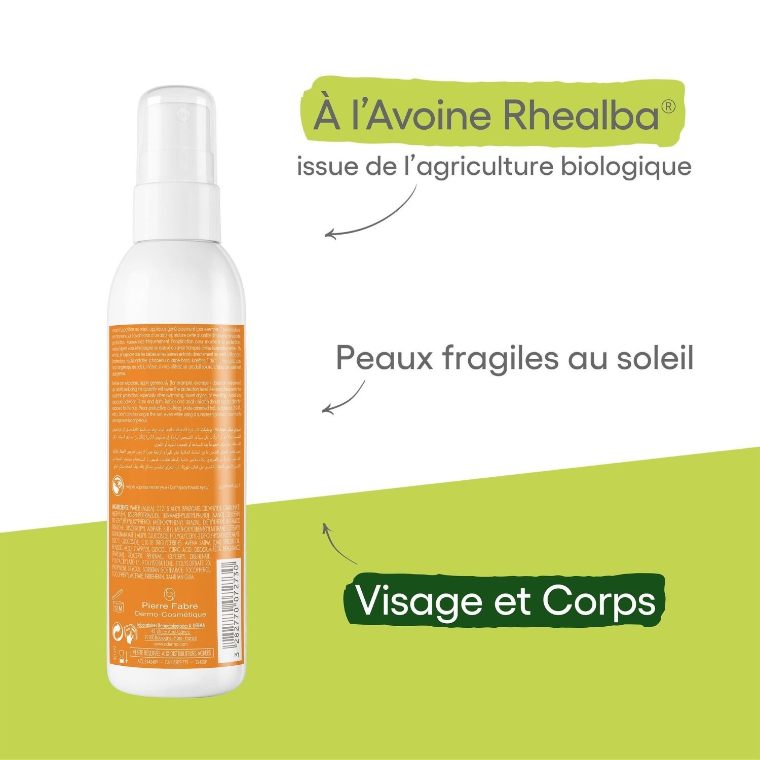 Spray przeciwsłoneczny A-DERMA SPF50+