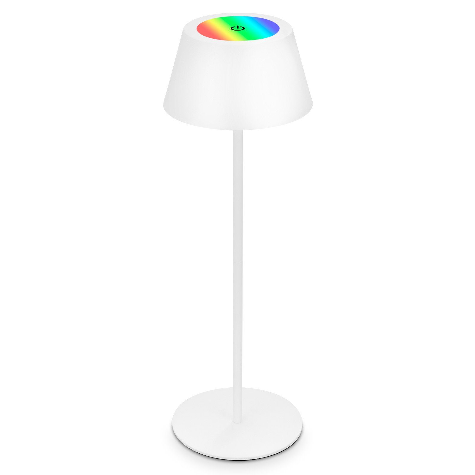 Briloner Leuchten Außen-Tischleuchte 7466016, LED fest verbaut, Farbwechsler, mit Akku, höhenverstellbar, RGB, USB-C, warmweiß, IP44, silber, 38 cm