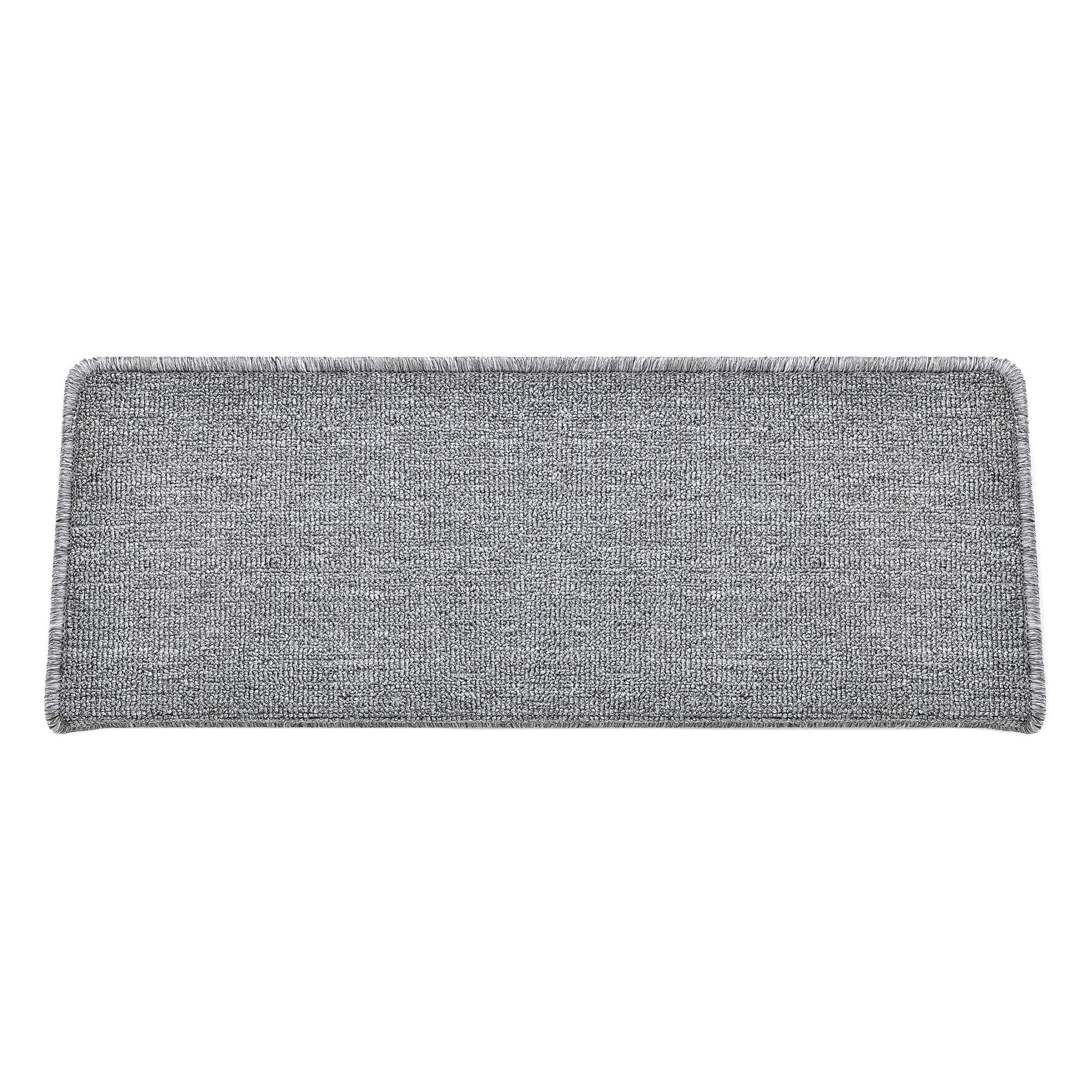 Stufenmatte, en.casa, rechteckig, 15er Set Treppenmatten rechteckig 65x24cm selbstklebend Hellgrau