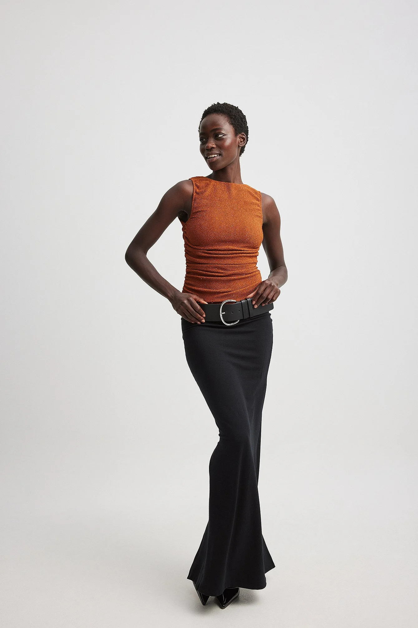 Drapiertes Glitzer-Top