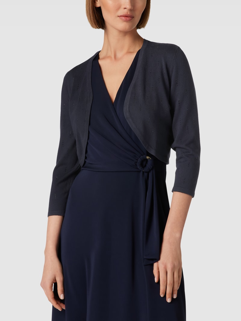 Bolero mit Ziersteinbesatz in marineblau meliert