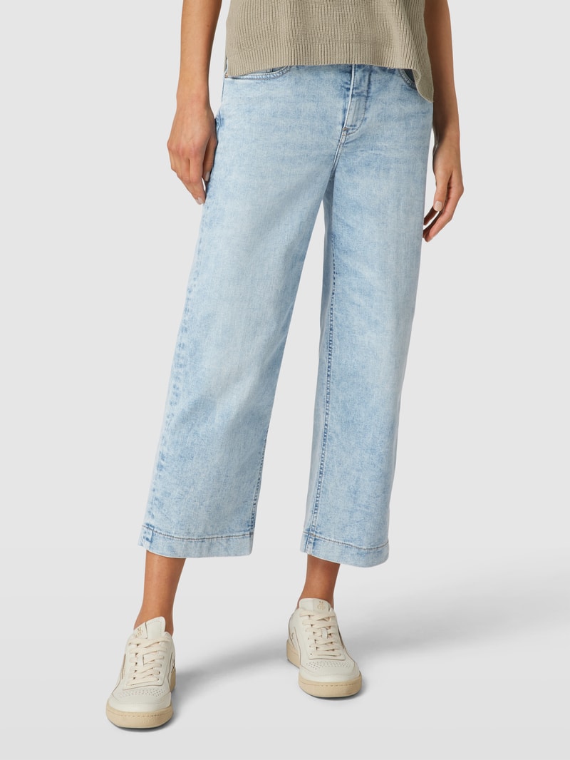 Straight Fit Jeans mit 5-Pocket-Design Modell 'Rich Culotte' in hellblau