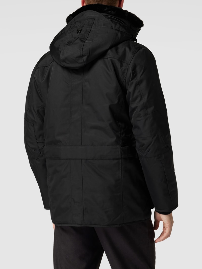 Funktionsjacke mit Label-Detail in schwarz