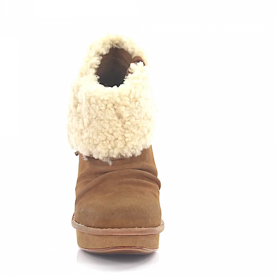 UGG - Plateaustiefeletten GEORGETTE Logo Fellschaft - beige