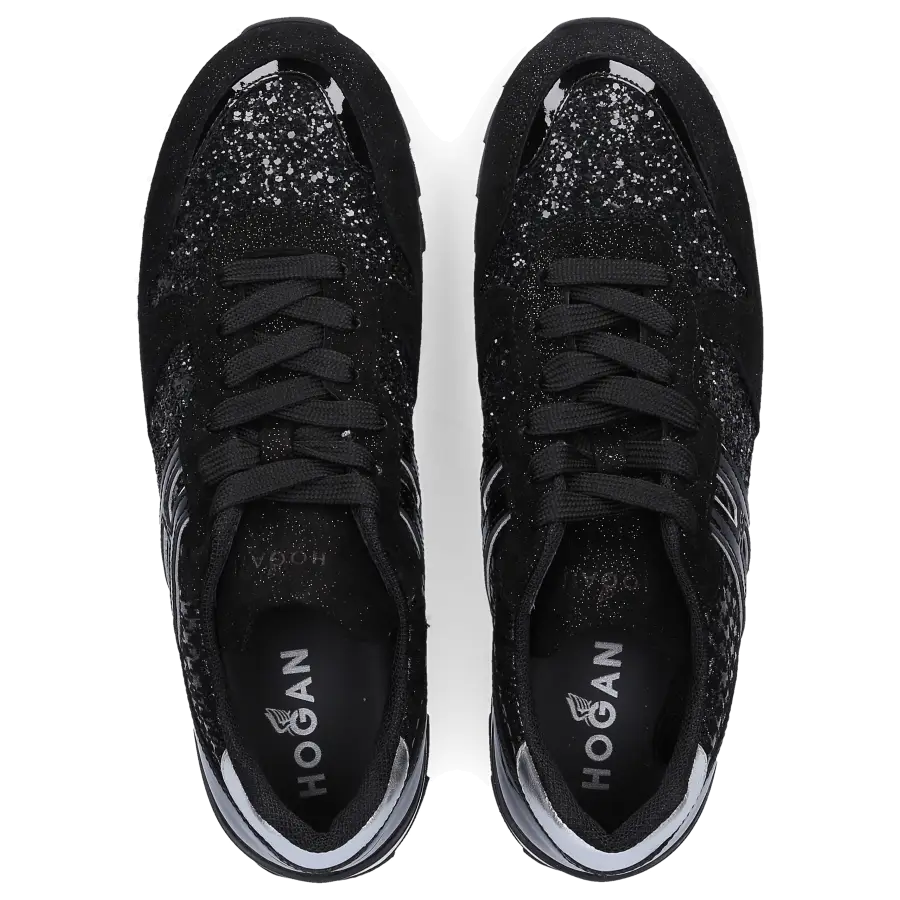 Hogan - Sneaker low R261 Logo Glitzer schwarz-kombi - schwarz