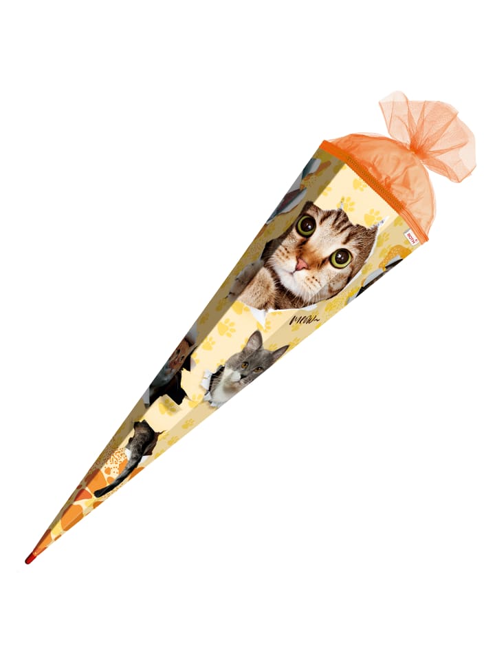 ROTH Schultüte groß Katzenparty 85 cm in Orange günstig kaufen onesize