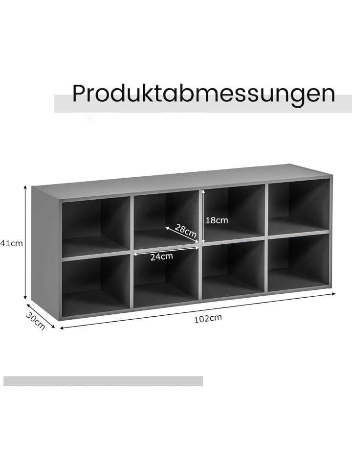 COSTWAY Schuhbank Bücherregal bis zu 230kg in Grau günstig kaufen onesize