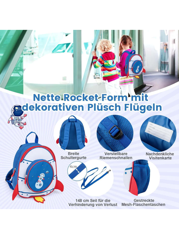 COSTWAY 2 tlg. Kinderkoffer Rucksack in Anthrazit günstig kaufen onesize