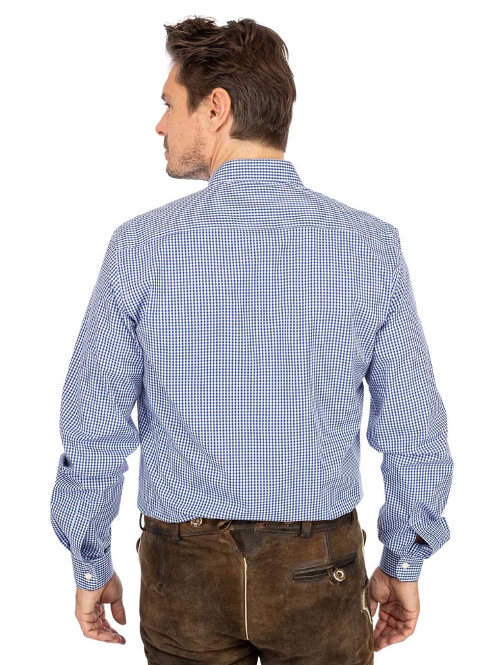 Almsach Stehkragenhemd 175CO in blau günstig kaufen M